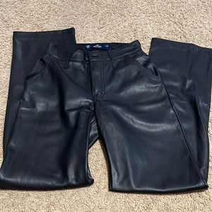 Hollister black leather pants